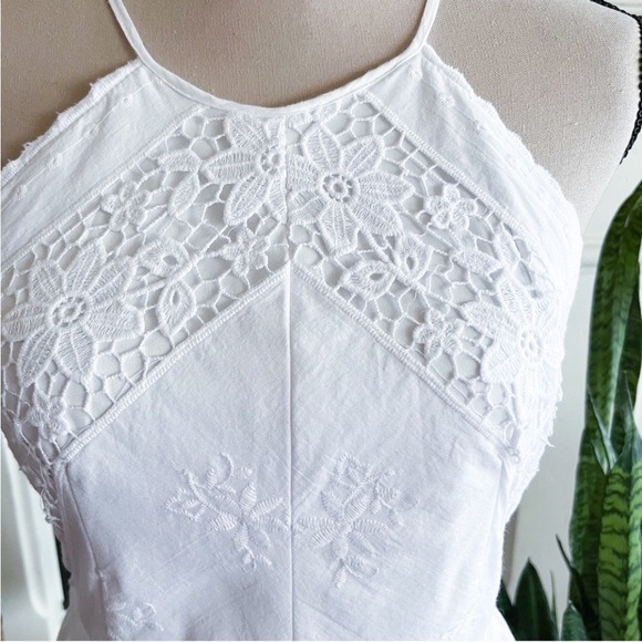 Francesca's Miami White Spaghetti Strap Lace & Embroidered Sundress, size M - Picture 4 of 9